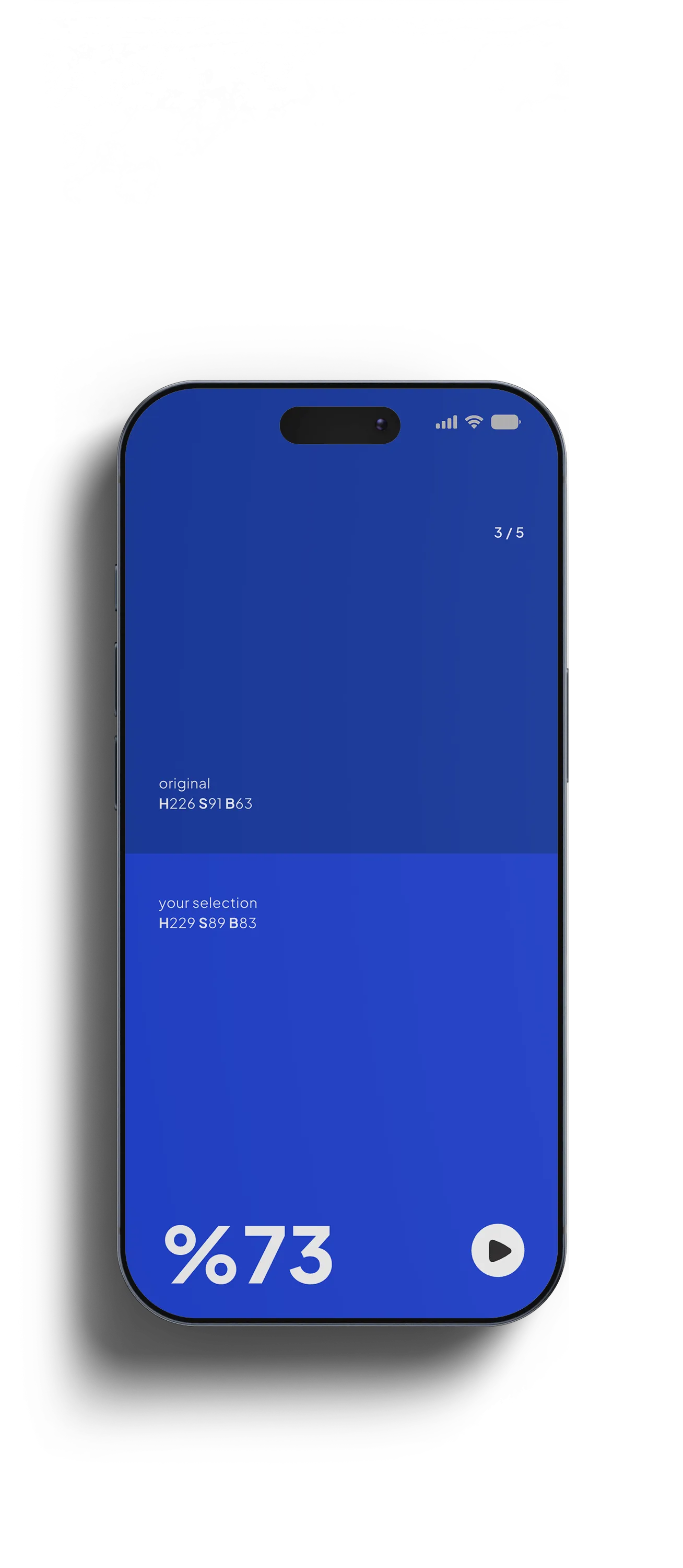 Color Hunt: the original colour beside your pick, a 73% match