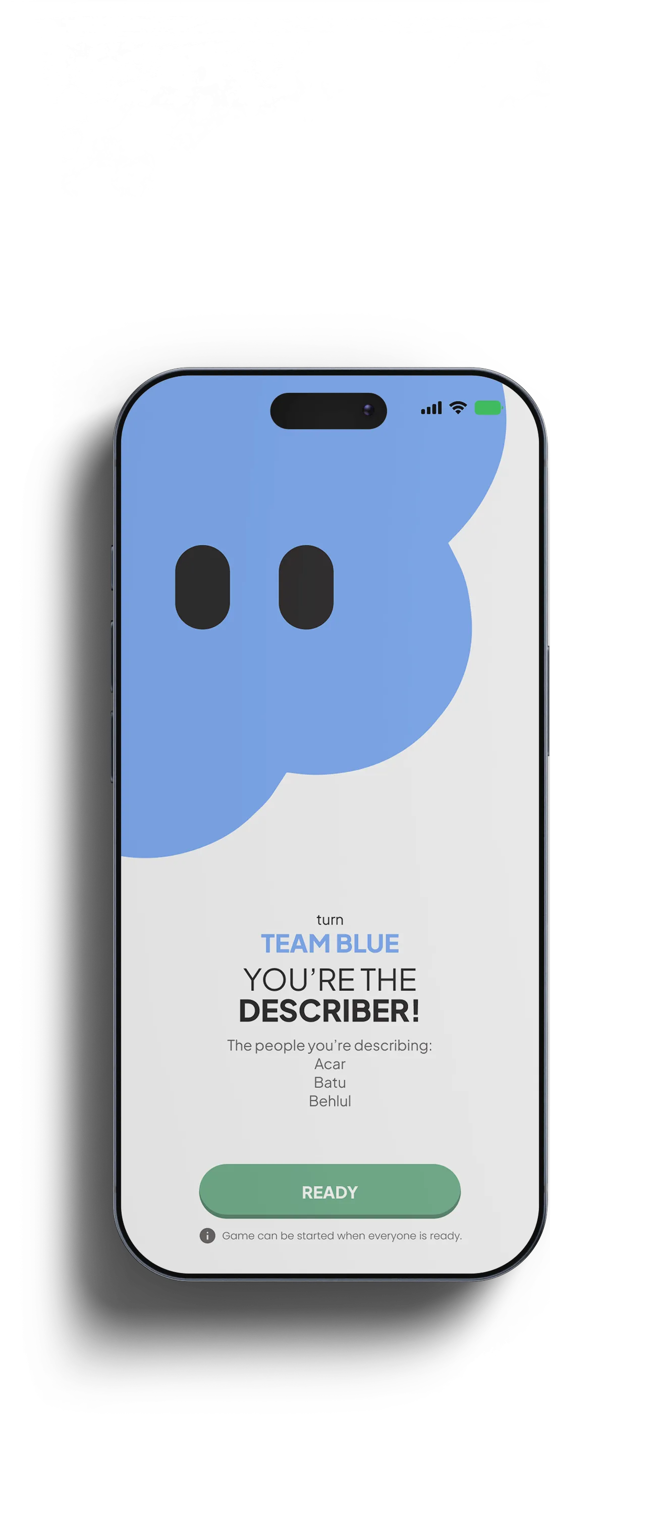 Word Limit: Team Blue is describing